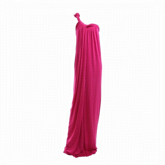 ROBERT RODRIGUEZ gown long dress maxi pink fuchsia size 4/S one shoulder Grecian - Picture 1 of 9